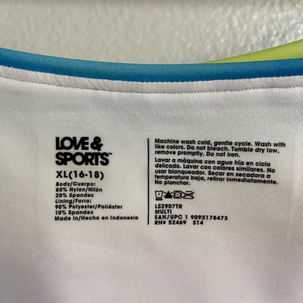 Love & Sports Ombré Stripe Bikini Swimsuit 16-18 - Picture 13 of 14